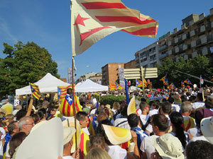 Diada Nacional 2016. Manifestaci&oacute; sotre el lema A punt. Endavant rep&uacute;blica catalana, a Salt