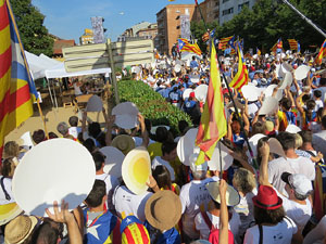 Diada Nacional 2016. Manifestaci&oacute; sotre el lema A punt. Endavant rep&uacute;blica catalana, a Salt