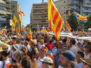 Diada Nacional 2016. Manifestaci&oacute; sotre el lema A punt. Endavant rep&uacute;blica catalana, a Salt