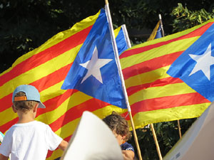 Diada Nacional 2016. Manifestaci&oacute; sotre el lema A punt. Endavant rep&uacute;blica catalana, a Salt