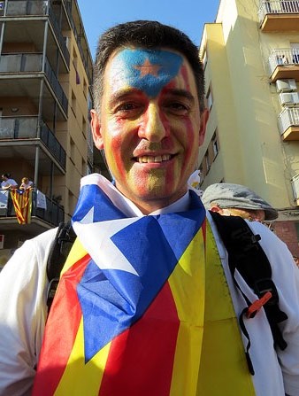 Un participant a la manifestació