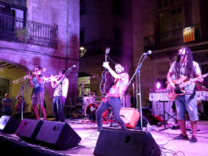 Diada Nacional 2016. Concert del grup Falciots Ninja a la plaça del Vi