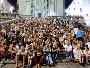Diada Nacional 2016. X Marxa de Torxes de Girona. Lectura del manifest