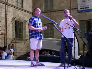 Diada Nacional 2016. X Marxa de Torxes de Girona. Lectura del manifest