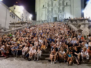 Diada Nacional 2016. X Marxa de Torxes de Girona. Lectura del manifest
