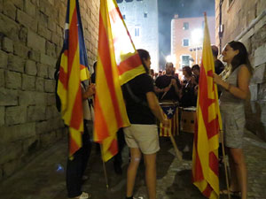 Diada Nacional 2016. X Marxa de Torxes de Girona pels carrers del Barri Vell