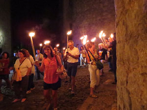 Diada Nacional 2016. X Marxa de Torxes de Girona pels carrers del Barri Vell