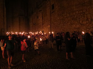 Diada Nacional 2016. X Marxa de Torxes de Girona pels carrers del Barri Vell