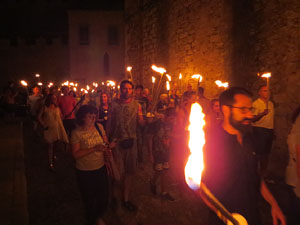 Diada Nacional 2016. X Marxa de Torxes de Girona pels carrers del Barri Vell