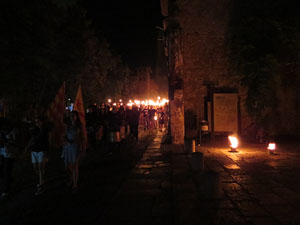 Diada Nacional 2016. X Marxa de Torxes de Girona pels carrers del Barri Vell