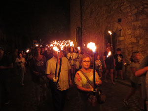 Diada Nacional 2016. X Marxa de Torxes de Girona pels carrers del Barri Vell