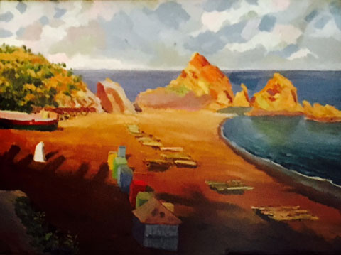 Platja de Tossa de Mar. Oli sobre tela 45 x 60 cm