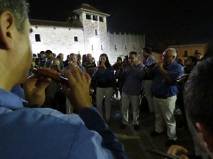 Fires 2016. Castells dins la nau g&ograve;tica de la Catedral de Girona