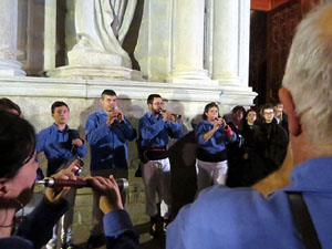 Fires 2016. Castells dins la nau g&ograve;tica de la Catedral de Girona