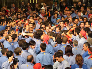 Fires 2016. Castells dins la nau gòtica de la Catedral de Girona