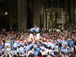 Fires 2016. Castells dins la nau gòtica de la Catedral de Girona