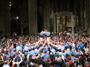 Fires 2016. Castells dins la nau gòtica de la Catedral de Girona
