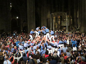 Fires 2016. Castells dins la nau gòtica de la Catedral de Girona