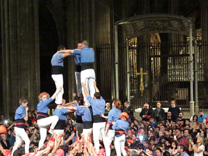 Fires 2016. Castells dins la nau gòtica de la Catedral de Girona