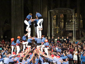 Fires 2016. Castells dins la nau gòtica de la Catedral de Girona