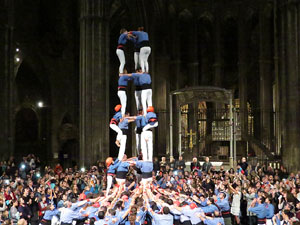 Fires 2016. Castells dins la nau gòtica de la Catedral de Girona