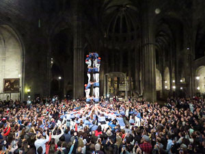 Fires 2016. Castells dins la nau gòtica de la Catedral de Girona