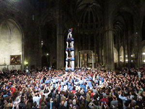 Fires 2016. Castells dins la nau gòtica de la Catedral de Girona