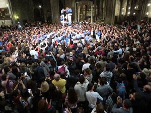 Fires 2016. Castells dins la nau gòtica de la Catedral de Girona