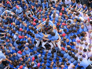 Fires 2016. La Diada Castellera a la plaça del Vi, amb els Marrecs de Salt, els Capgrossos de Mataró i els Minyons de Terrassa