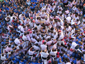Fires 2016. La Diada Castellera a la plaça del Vi, amb els Marrecs de Salt, els Capgrossos de Mataró i els Minyons de Terrassa
