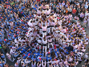 Fires 2016. La Diada Castellera a la plaça del Vi, amb els Marrecs de Salt, els Capgrossos de Mataró i els Minyons de Terrassa