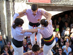 Fires 2016. La Diada Castellera a la plaça del Vi, amb els Marrecs de Salt, els Capgrossos de Mataró i els Minyons de Terrassa