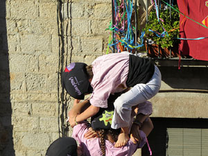 Fires 2016. La Diada Castellera a la plaça del Vi, amb els Marrecs de Salt, els Capgrossos de Mataró i els Minyons de Terrassa