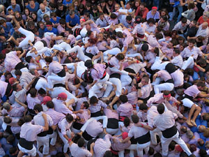 Fires 2016. La Diada Castellera a la plaça del Vi, amb els Marrecs de Salt, els Capgrossos de Mataró i els Minyons de Terrassa