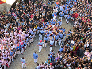 Fires 2016. La Diada Castellera a la plaça del Vi, amb els Marrecs de Salt, els Capgrossos de Mataró i els Minyons de Terrassa