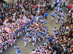 Fires 2016. La Diada Castellera a la plaça del Vi, amb els Marrecs de Salt, els Capgrossos de Mataró i els Minyons de Terrassa