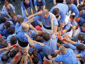 Fires 2016. La Diada Castellera a la plaça del Vi, amb els Marrecs de Salt, els Capgrossos de Mataró i els Minyons de Terrassa