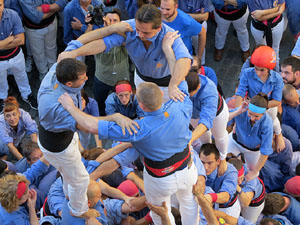 Fires 2016. La Diada Castellera a la plaça del Vi, amb els Marrecs de Salt, els Capgrossos de Mataró i els Minyons de Terrassa