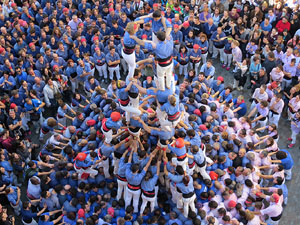 Fires 2016. La Diada Castellera a la plaça del Vi, amb els Marrecs de Salt, els Capgrossos de Mataró i els Minyons de Terrassa