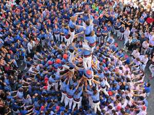 Fires 2016. La Diada Castellera a la plaça del Vi, amb els Marrecs de Salt, els Capgrossos de Mataró i els Minyons de Terrassa
