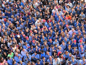 Fires 2016. La Diada Castellera a la plaça del Vi, amb els Marrecs de Salt, els Capgrossos de Mataró i els Minyons de Terrassa