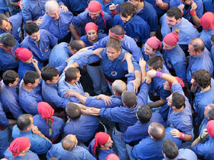 Fires 2016. La Diada Castellera a la plaça del Vi, amb els Marrecs de Salt, els Capgrossos de Mataró i els Minyons de Terrassa