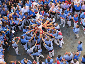 Fires 2016. La Diada Castellera a la plaça del Vi, amb els Marrecs de Salt, els Capgrossos de Mataró i els Minyons de Terrassa