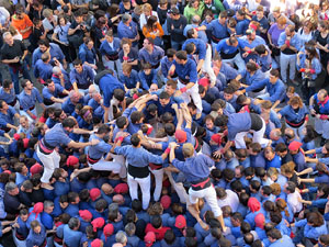 Fires 2016. La Diada Castellera a la plaça del Vi, amb els Marrecs de Salt, els Capgrossos de Mataró i els Minyons de Terrassa