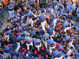 Fires 2016. La Diada Castellera a la plaça del Vi, amb els Marrecs de Salt, els Capgrossos de Mataró i els Minyons de Terrassa