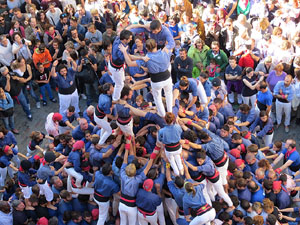 Fires 2016. La Diada Castellera a la plaça del Vi, amb els Marrecs de Salt, els Capgrossos de Mataró i els Minyons de Terrassa