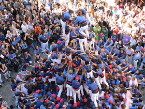 Fires 2016. La Diada Castellera a la plaça del Vi, amb els Marrecs de Salt, els Capgrossos de Mataró i els Minyons de Terrassa