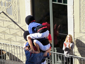 Fires 2016. La Diada Castellera a la plaça del Vi, amb els Marrecs de Salt, els Capgrossos de Mataró i els Minyons de Terrassa