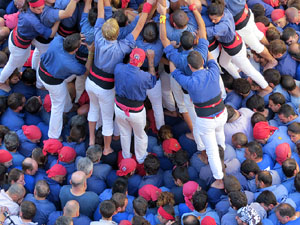 Fires 2016. La Diada Castellera a la plaça del Vi, amb els Marrecs de Salt, els Capgrossos de Mataró i els Minyons de Terrassa