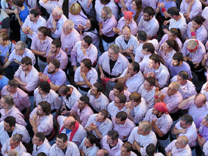 Fires 2016. La Diada Castellera a la plaça del Vi, amb els Marrecs de Salt, els Capgrossos de Mataró i els Minyons de Terrassa